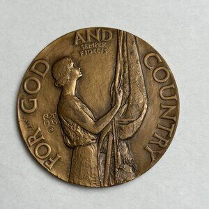1925 Bronze American Legion School Award For God and Country Semper Fidelis